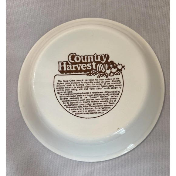 Royal China Cheese Cake Pie Plate Ceramic Vintage - Picture 3 of 4